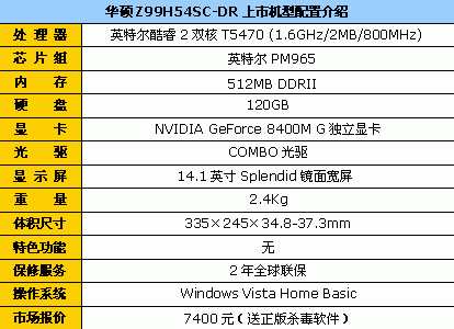 华硕笔记本z99s,华硕笔记本z99s参数