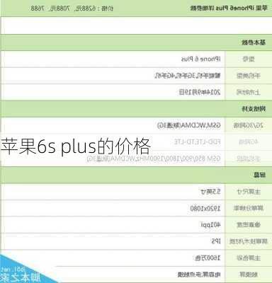 苹果6s plus的价格