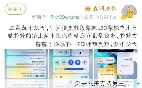 鸿蒙系统支持第三方手机