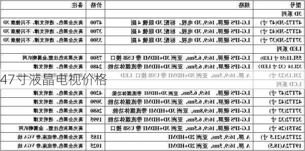 47寸液晶电视价格