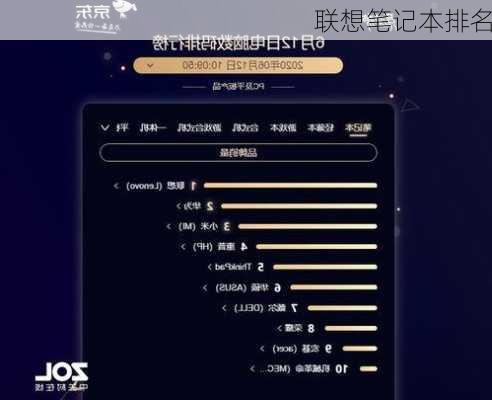联想笔记本排名