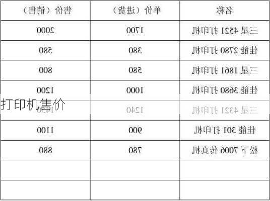 打印机售价