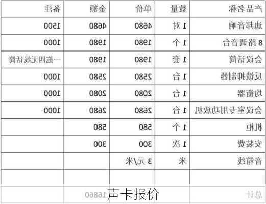 声卡报价