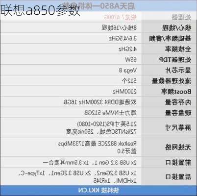 联想a850参数