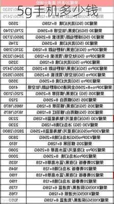 5g手机多少钱