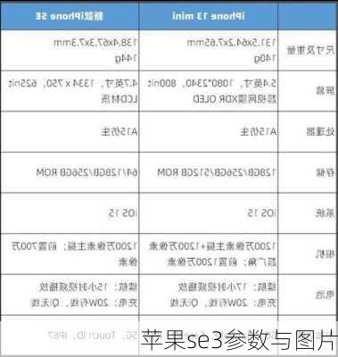 苹果se3参数与图片