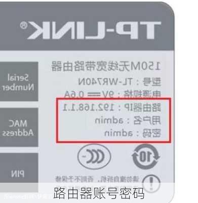 路由器账号密码