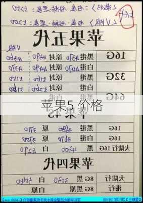 苹果5 价格