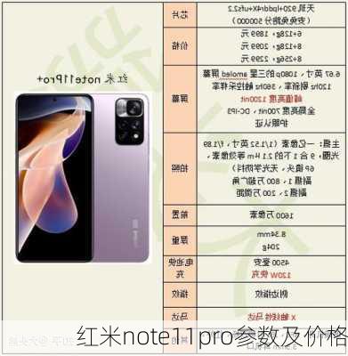 红米note11pro参数及价格