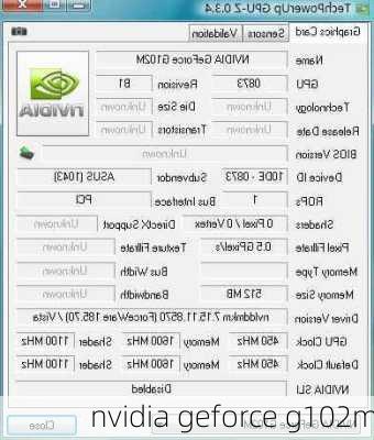 nvidia geforce g102m