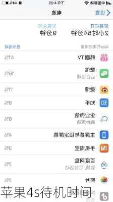 苹果4s待机时间