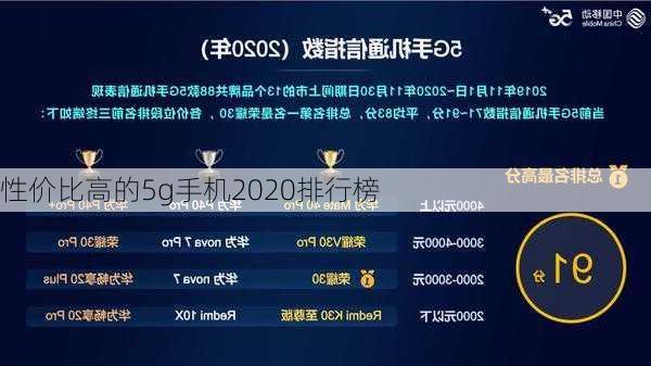 性价比高的5g手机2020排行榜