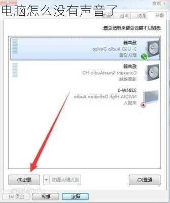 电脑怎么没有声音了
