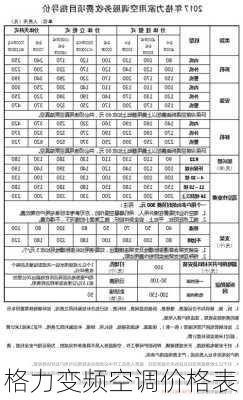 格力变频空调价格表