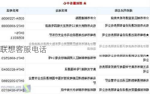 联想客服电话