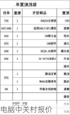 电脑中关村报价