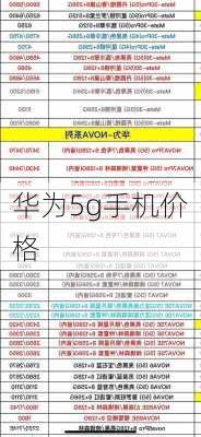 华为5g手机价格