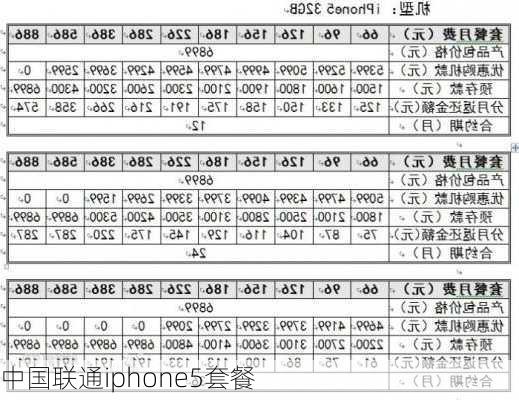 中国联通iphone5套餐