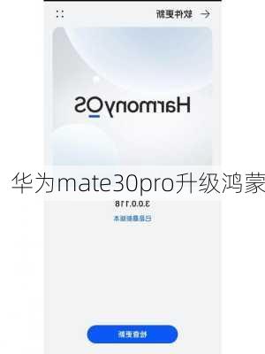 华为mate30pro升级鸿蒙