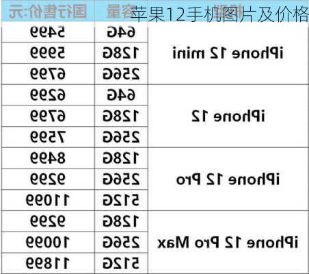 苹果12手机图片及价格